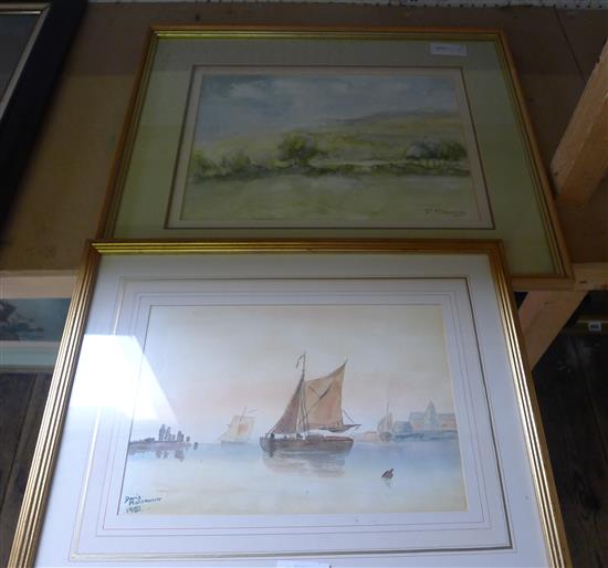 2 signed watercolours(-)